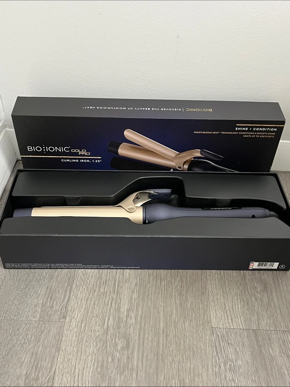 BioIonic Goldpro curling iron 1.25“ moisturing heat technology new
